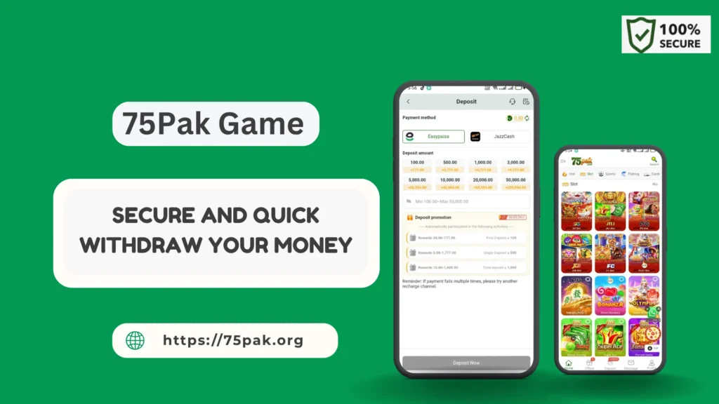 75Pak payment methods with Easypaisa and JazzCash